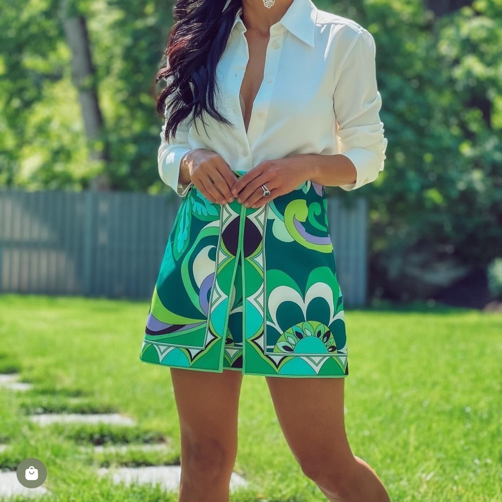 Zara printed mini skirt